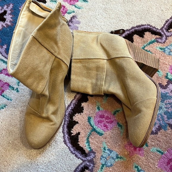 Rag and Bone Newbury Boot canvas Bootie EU 41 zipper leather soles and lining - Picture 1 of 7